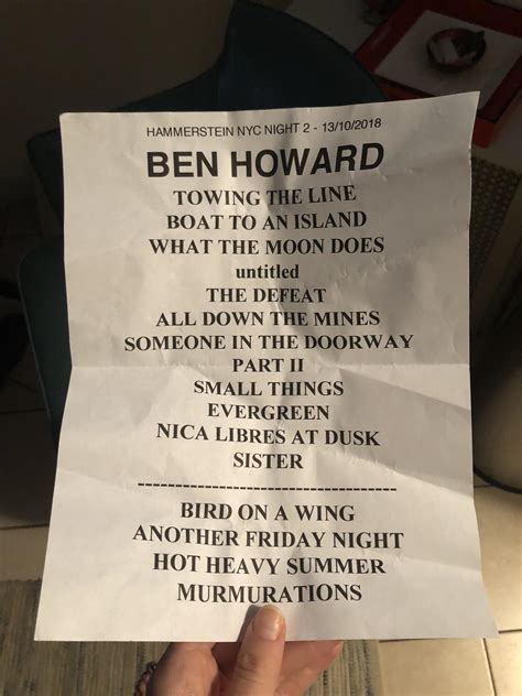 ben howard setlist